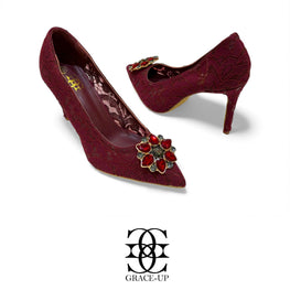 Grace Up Heels 508 Maroon