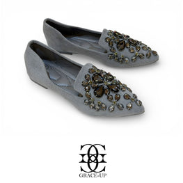 Grace Up flats pump 516 Gray