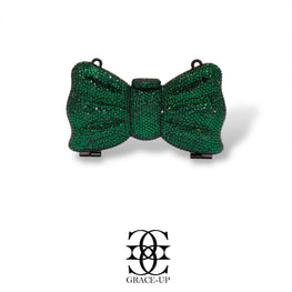 Grace Up Mini Rhinestones Bow Green