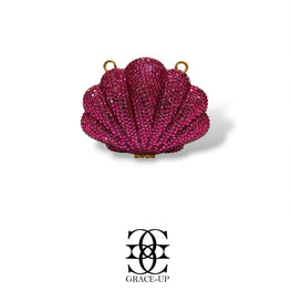 Grace Up Mini Rhinestones Shell Hot Pink