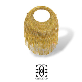 Grace Up Mini Fringe Clutch Silver/Gold