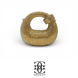 Grace Up Mini Rhinestones Bag Gold