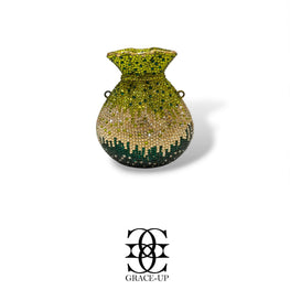 Grace Up Mini Rhinestones Potli Multi Green/Golden
