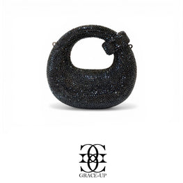 Grace Up Mini Rhinestones Bag Black