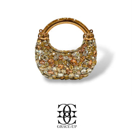 Grace Up Mini Acrylic Big Stones Bag Rose Gold/Silver