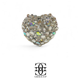 Grace Up Mini Heart 4 Silver Clutch