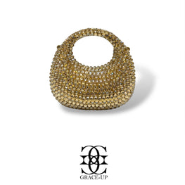 Grace Up Mini Rhinestones Bag 3 Golden