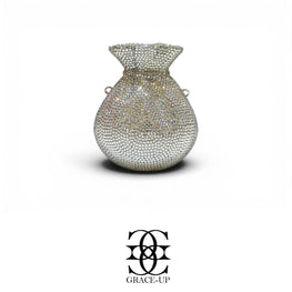 Grace Up Mini Rhinestones Potli Silver