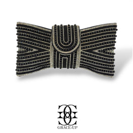 Grace Up Envelope Clutch Black Pearl