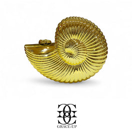 Grace Up Shell Clutch Gold
