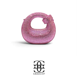 Grace Up Mini Rhinestones Bag Pink
