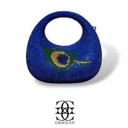 Grace Up Mini Rhinestones Bag 2 Blue Peacock