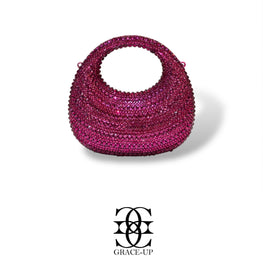 Grace Up Mini Rhinestones Bag 5 Hot Pink