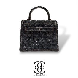 Grace Up Mini Acrylic Black Rhinestones Bag