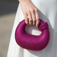 Grace Up Mini Rhinestones Bag Hot Pink
