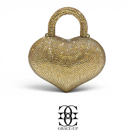 Grace Up Mini Rhinestones Heart Golden