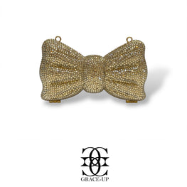 Grace Up Mini Rhinestones Bow Gold