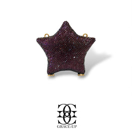 Grace Up Mini Rhinestones Star Clutch Purple