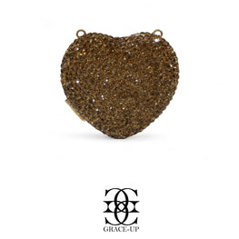 Grace Up Mini Heart 3 Gold Clutch