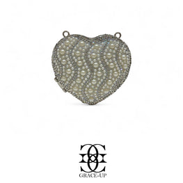 Grace Up Mini Heart Pearl Silver