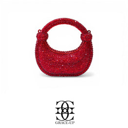 Grace Up Mini Rhinestones Bag 6 Maroon