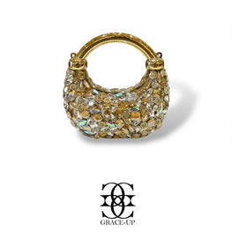 Grace Up Mini Acrylic Big Stones Bag Gold/Silver