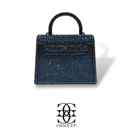 Grace Up Mini Acrylic Blue Rhinestones Bag