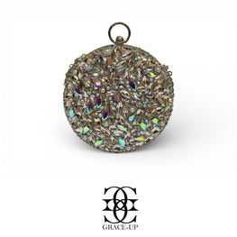 Grace Up Clutch Round Silver Multi
