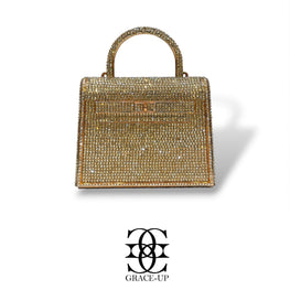 Grace Up Mini Acrylic Golden Rhinestones Bag