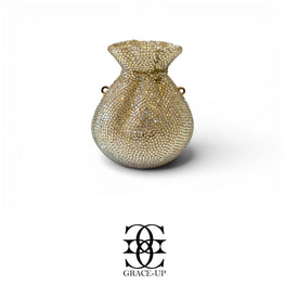 Grace Up Mini Rhinestones Potli Golden
