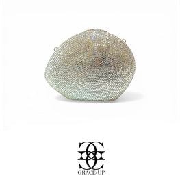 Grace Up Mini Rhinestones Clutch Silver