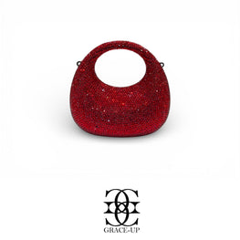 Grace Up Mini Rhinestones Bag 2 Maroon