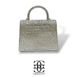 Grace Up Mini Acrylic Silver Rhinestones Bag