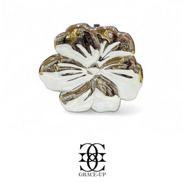 Grace Up Flower Clutch Silver