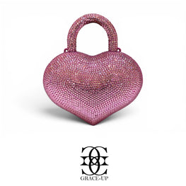 Grace Up Mini Rhinestones Heart Pink