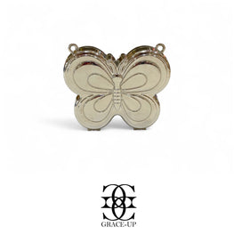 Grace Up Mini Butterfly Metal Clutch Silver