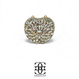 Grace Up Mini Apple Full Silver Clutch