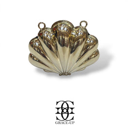 Grace Up Mini Shell 2 Metal Clutch Silver
