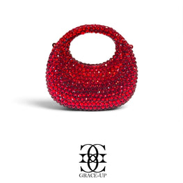 Grace Up Mini Rhinestones Bag 3 Maroon
