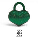 Grace Up Mini Rhinestones Heart Green