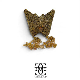 Grace Up Mini Butterfly Mughal Clutch Golden