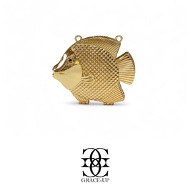Grace Up Mini Fish Metal Clutch Gold