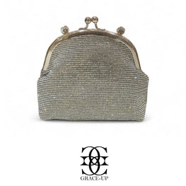 Grace Up Soft Clutch Silver