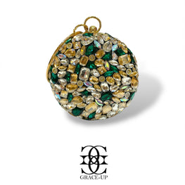 Grace Up Clutch Round 3 Green/Silver