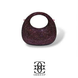 Grace Up Mini Rhinestones Bag 2 Dark Purple