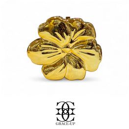 Grace Up Flower Clutch Gold