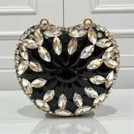 Grace Up Mini Apple Black/Silver Clutch