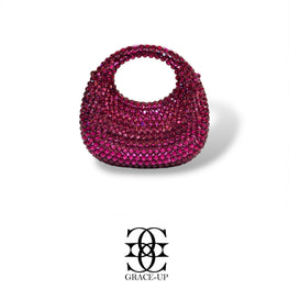 Grace Up Mini Rhinestones Bag 3 Hot Pink
