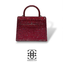 Grace Up Mini Acrylic Maroon Rhinestones Bag