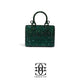 Grace Up Mini Full Rhinestones Metal Bag Green